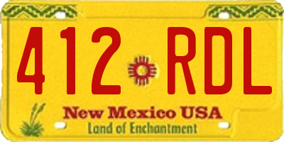 NM license plate 412RDL