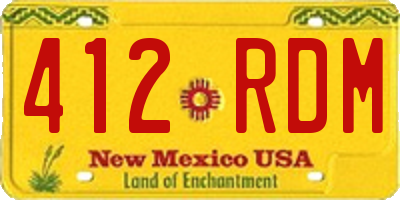 NM license plate 412RDM