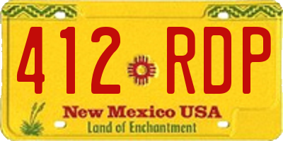 NM license plate 412RDP