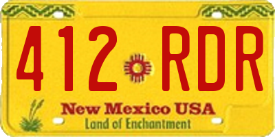 NM license plate 412RDR