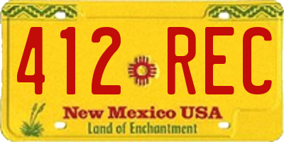 NM license plate 412REC