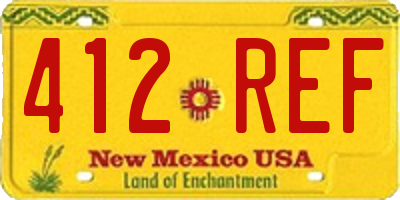 NM license plate 412REF