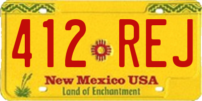 NM license plate 412REJ