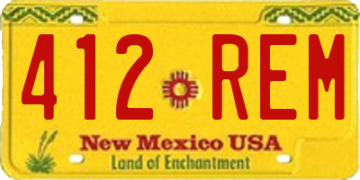 NM license plate 412REM