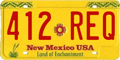 NM license plate 412REQ