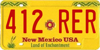 NM license plate 412RER