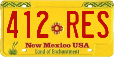 NM license plate 412RES