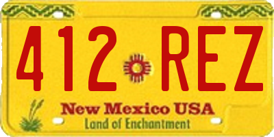NM license plate 412REZ