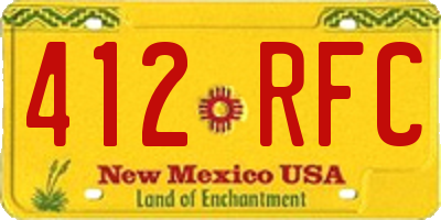 NM license plate 412RFC