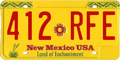 NM license plate 412RFE