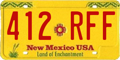 NM license plate 412RFF