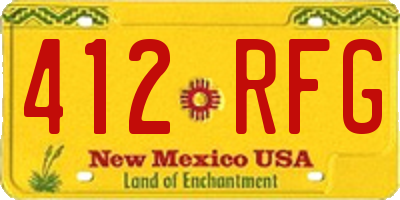 NM license plate 412RFG