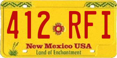 NM license plate 412RFI