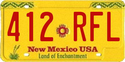 NM license plate 412RFL