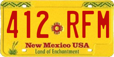 NM license plate 412RFM
