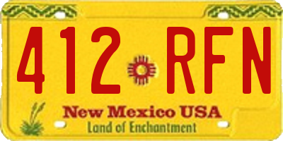 NM license plate 412RFN