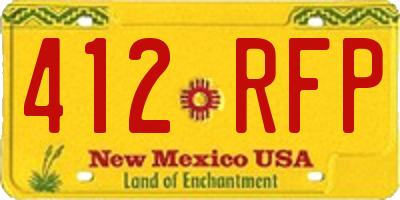 NM license plate 412RFP