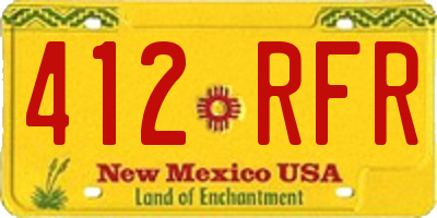 NM license plate 412RFR