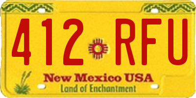 NM license plate 412RFU