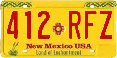 NM license plate 412RFZ