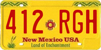 NM license plate 412RGH