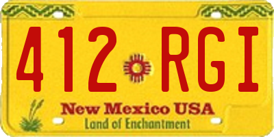 NM license plate 412RGI