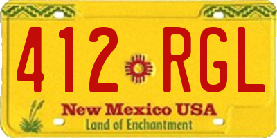 NM license plate 412RGL