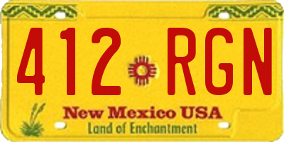 NM license plate 412RGN