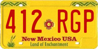 NM license plate 412RGP