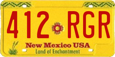 NM license plate 412RGR