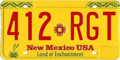 NM license plate 412RGT