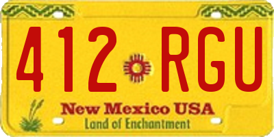 NM license plate 412RGU