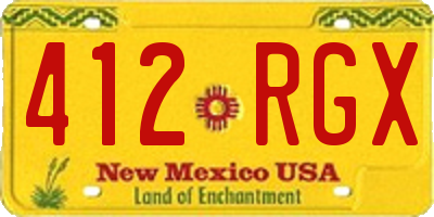 NM license plate 412RGX