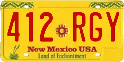 NM license plate 412RGY