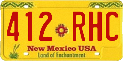 NM license plate 412RHC