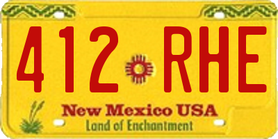 NM license plate 412RHE