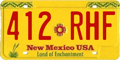 NM license plate 412RHF