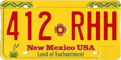 NM license plate 412RHH