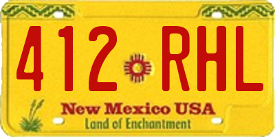 NM license plate 412RHL
