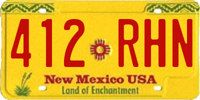 NM license plate 412RHN