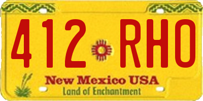 NM license plate 412RHO