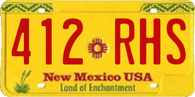 NM license plate 412RHS