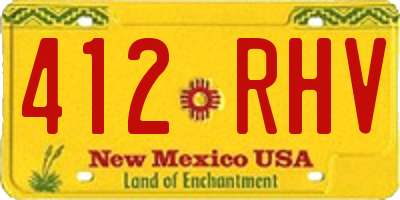 NM license plate 412RHV