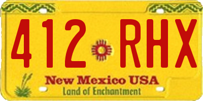 NM license plate 412RHX