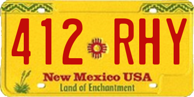NM license plate 412RHY