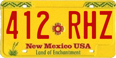 NM license plate 412RHZ