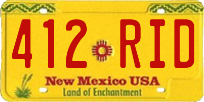 NM license plate 412RID
