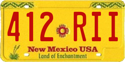 NM license plate 412RII