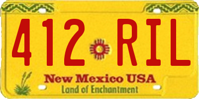 NM license plate 412RIL