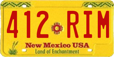 NM license plate 412RIM